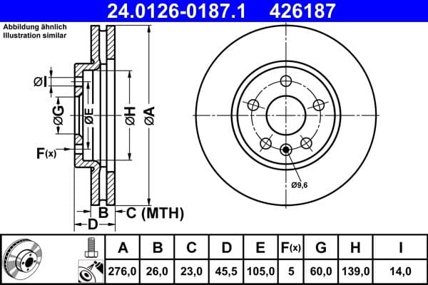ATE composant de frein ATE24.0126-0187.1