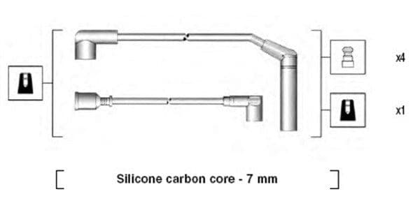 MAGNETI MARELLI 941295070879 Faisceau allumage 5 raccords 7 mm