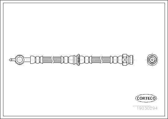 CORTECO Flexible de frein 19030294 durite de frein hydraulique 410 mm arriere