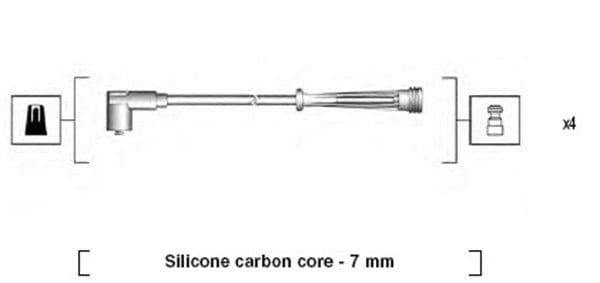 MAGNETI MARELLI 941145380735 Faisceau allumage 4 raccords 7 mm