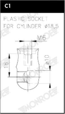 MONROE ML6365 Gasfeder Motorhaube Länge 724 mm Ausschubkraft 340 N Hub 286 mm