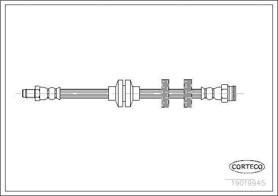 CORTECO Flexible de frein 19019945 durite de frein hydraulique 461 mm avant