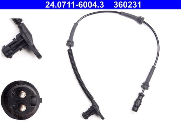 ATE 24.0711-6004.3 capteur ABS roue câble 476 mm