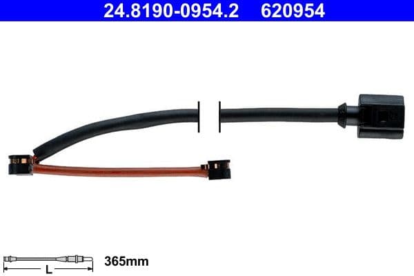 ATE Temoin usure plaquettes frein 620954 capteur usure frein 365 mm frein a disque