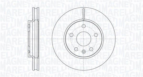 MAGNETI MARELLI disque de frein 361302040106 ventilé diamètre 296 épaisseur 30 mm 5 trous