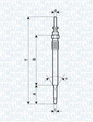 MAGNETI MARELLI 062900009304 bougie préchauffage 11 V M10X1 longueur 132,5 mm métallique