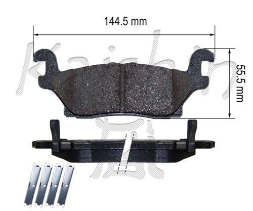 KAISHIN Bremsbelagsatz D10153 Scheibenbremse