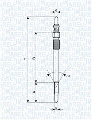 MAGNETI MARELLI 062900029304 bougie préchauffage 11 V M8X1 longueur 118,9 mm métallique