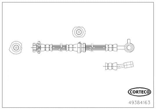 CORTECO Flexible de frein longueur 595 mm 49384163