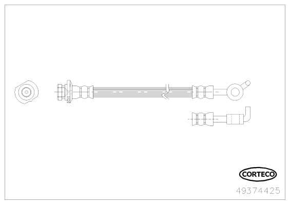 CORTECO Flexible de frein essieu arrière gauche longueur 265 mm 49374425