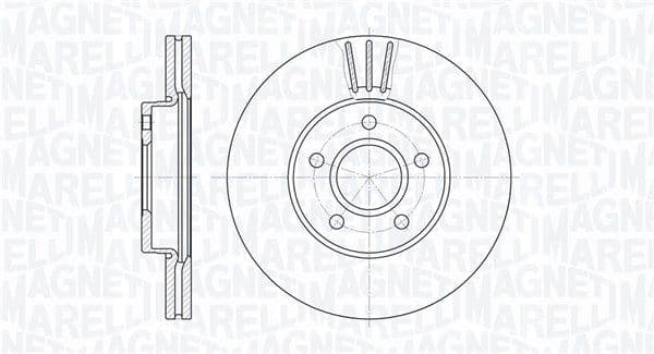 MAGNETI MARELLI disque de frein 361302040136 ventilé diamètre 278 épaisseur 25 mm 5 trous