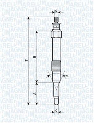 MAGNETI MARELLI 062900000304 Glühkerze 11 V M10X1 Länge 96,4 mm Metallglühkerze