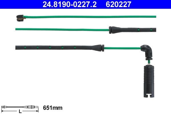 ATE Warnkontakt Bremsbelagverschleiss 24.8190-0227.2 651 mm Scheibenbremse