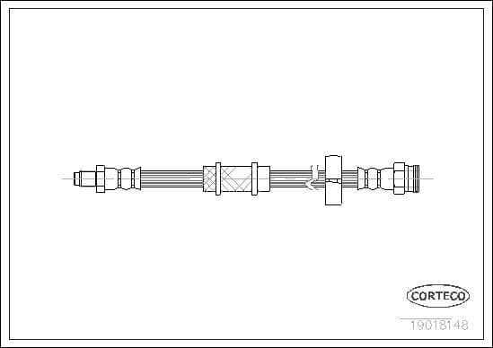 CORTECO Flexible de frein 19018148 durite de frein hydraulique 385 mm avant