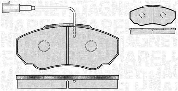 MAGNETI MARELLI Bremsbeläge 363916060186 mit Warnkontakt