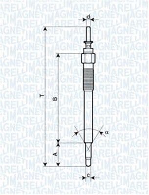 MAGNETI MARELLI 062900076304 Glühkerze 11 V M10X1,25 Länge 145,6 mm Metallglühkerze