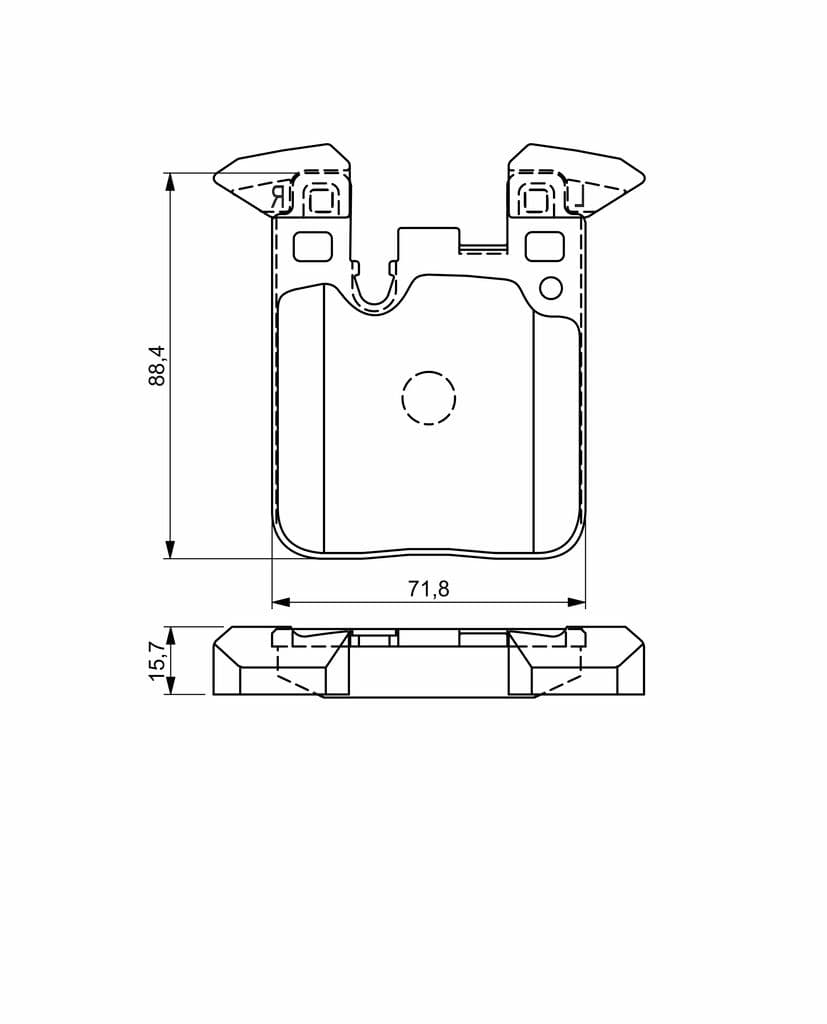 BOSCH Bremsbelagsatz 0986495335 71,8x88,4 mm 15,7 mm