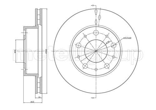 METELLI disque de frein 23-0341 ventilé diamètre 300 épaisseur 24 mm 5 trous