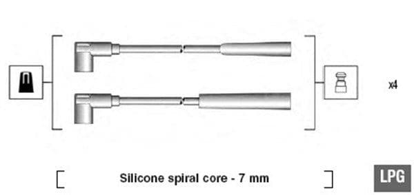 MAGNETI MARELLI 941095100582 Faisceau allumage 4 raccords 7 mm