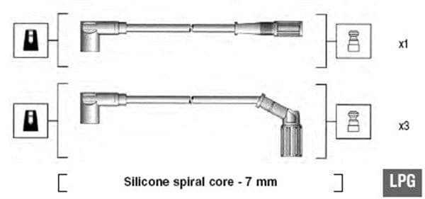 MAGNETI MARELLI 941095940632 Faisceau allumage 4 raccords 7 mm