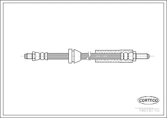 CORTECO Bremsschlauch 19018770 Hydraulik-Bremsschlauch 370 mm Vorderachse