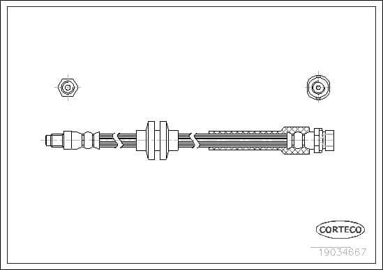 CORTECO Bremsschlauch 19034667 Hydraulik-Bremsschlauch 380 mm