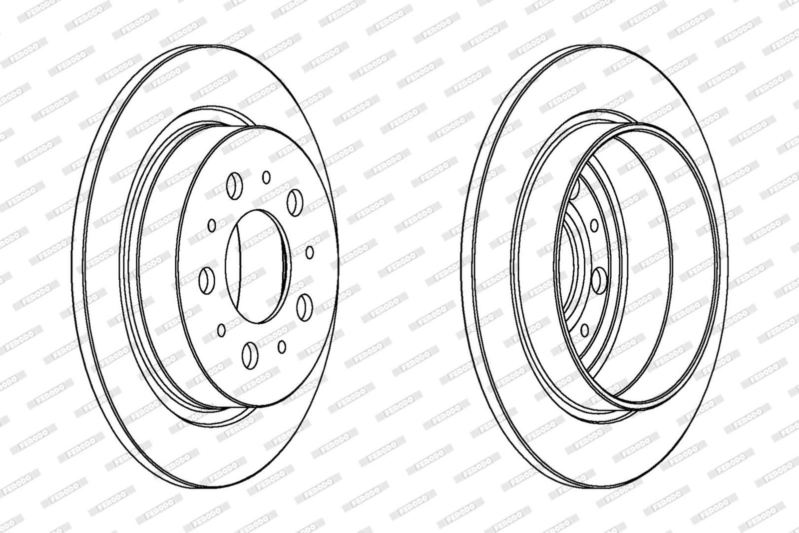 FERODO disque de frein DDF1060 plein diamètre 265 épaisseur 10 mm 5 trous