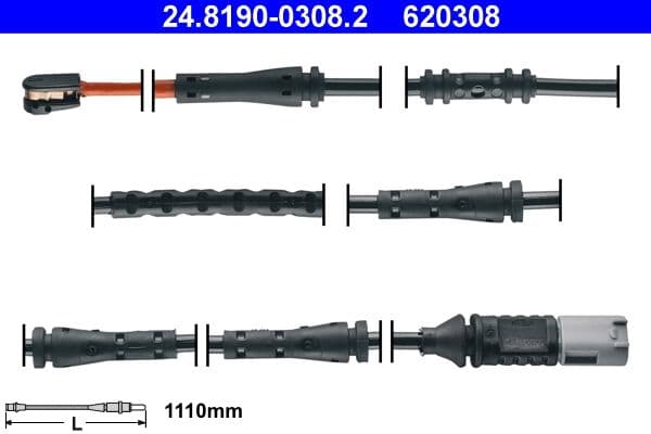 ATE 24.8190-0308.2 Warnkontakt Bremsbelagverschleiß Länge 1110 mm