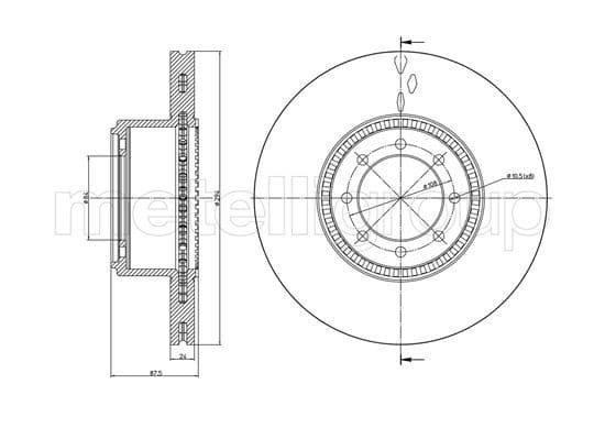 METELLI disque de frein 23-0994C ventilé diamètre 294 épaisseur 24 mm 8 trous