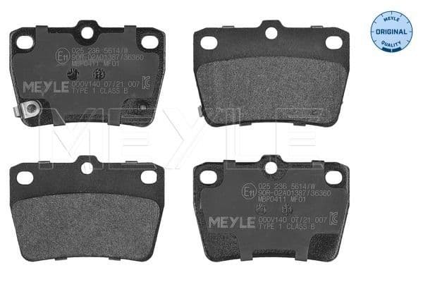 MEYLE Jeu de plaquettes de frein essieu arrière hauteur 54,1 mm 00252365614/W