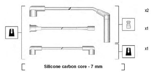 MAGNETI MARELLI 941365060929 Faisceau allumage 4 raccords 7 mm