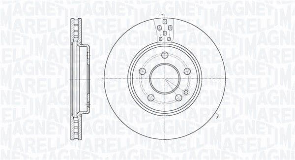 MAGNETI MARELLI disque de frein 361302040176 ventilé diamètre 288 épaisseur 25 mm 5 trous