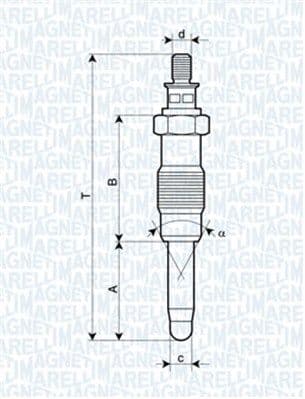 MAGNETI MARELLI 062900010304 Glühkerze 11 V M12X1,25 Länge 72,4 mm Metallglühkerze