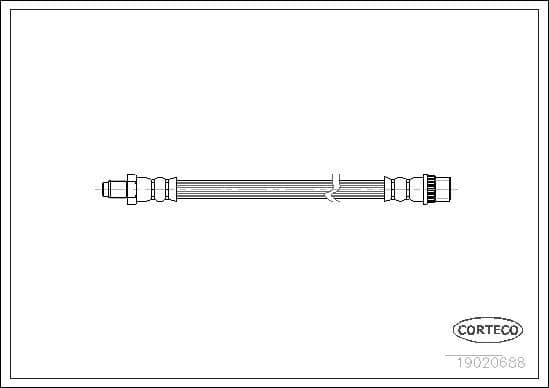 CORTECO Flexible de frein 19020688 durite de frein hydraulique 230 mm arriere