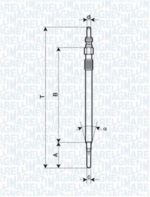 MAGNETI MARELLI 062900081304 Glühkerze 11,5 V M8X1 Länge 147,9 mm Metallglühkerze