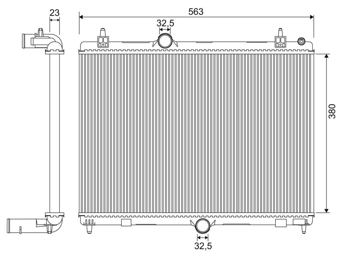 VALEO Motorkuehler 701957 380x563x23 mm Aluminium