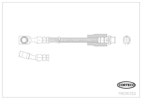 CORTECO Flexible de frein 19036352 durite de frein hydraulique avant