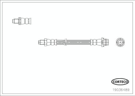 CORTECO Bremsschlauch Hinterachse Länge 185 mm 19036489
