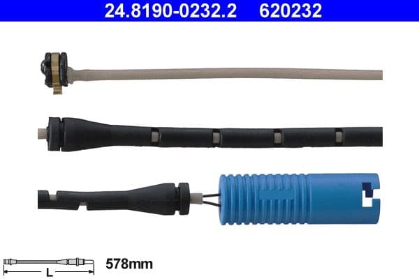 ATE Warnkontakt Bremsbelagverschleiss 24.8190-0232.2 578 mm Scheibenbremse