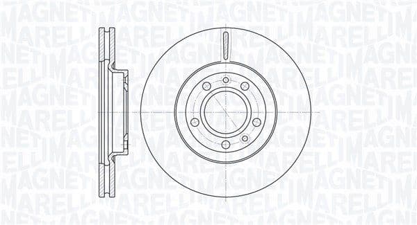 MAGNETI MARELLI disque de frein 361302040274 ventilé diamètre 283 épaisseur 26 mm 5 trous