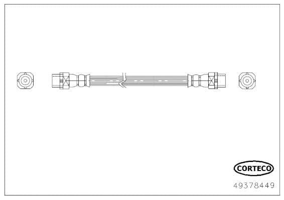 CORTECO Flexible de frein essieu arrière gauche longueur 205 mm 49378449