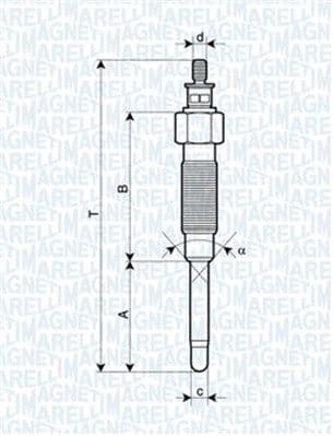 MAGNETI MARELLI 062900065304 Glühkerze 11 V M10X1,25 Länge 90,4 mm Metallglühkerze