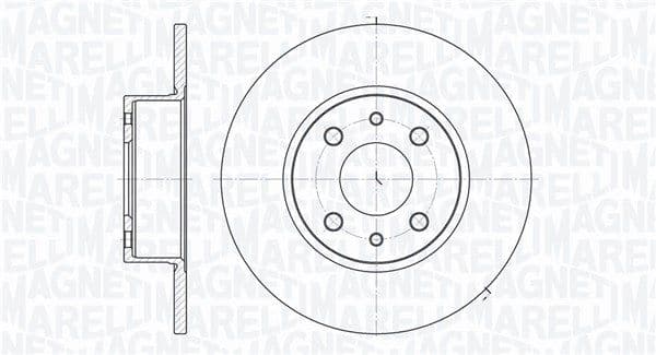 MAGNETI MARELLI disque de frein 361302040187 plein diamètre 251 épaisseur 10 mm 4 trous