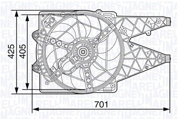 MAGNETI MARELLI 069422472010 Kühlerlüfter Motorkühlung Durchmesser 405 mm