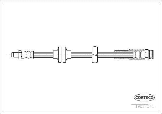 CORTECO Flexible de frein 19034341 durite de frein hydraulique 420 mm arriere