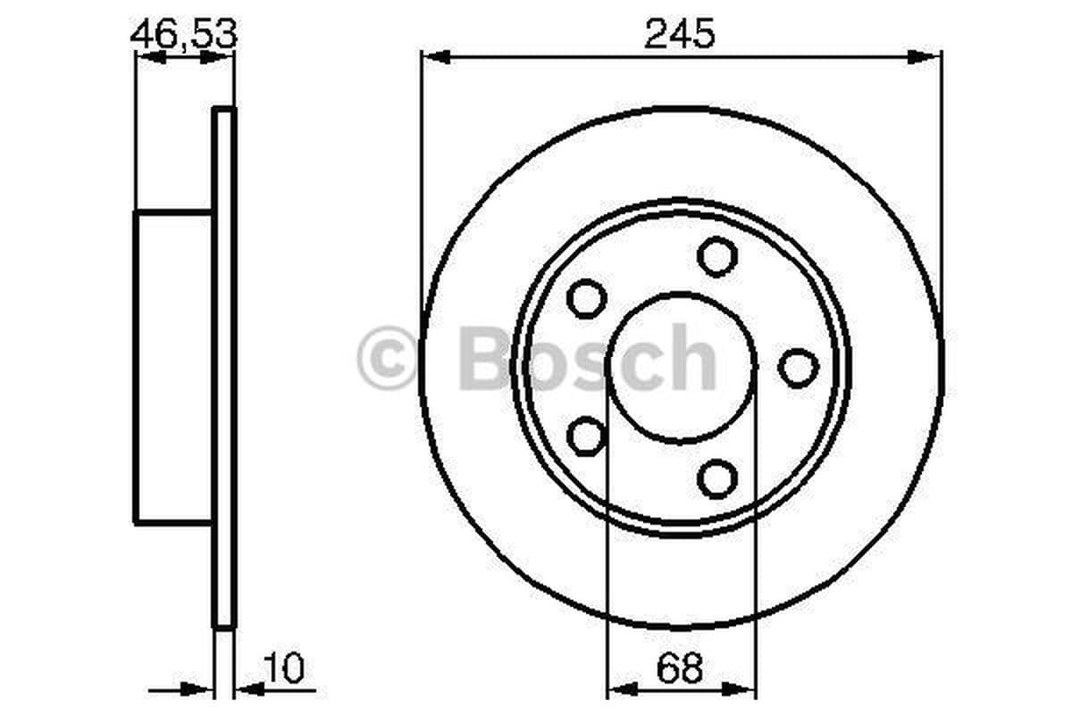 BOSCH Bremsscheibe 0986478315 voll Durchmesser 244,9 Stärke 10 mm 5 Bohrungen