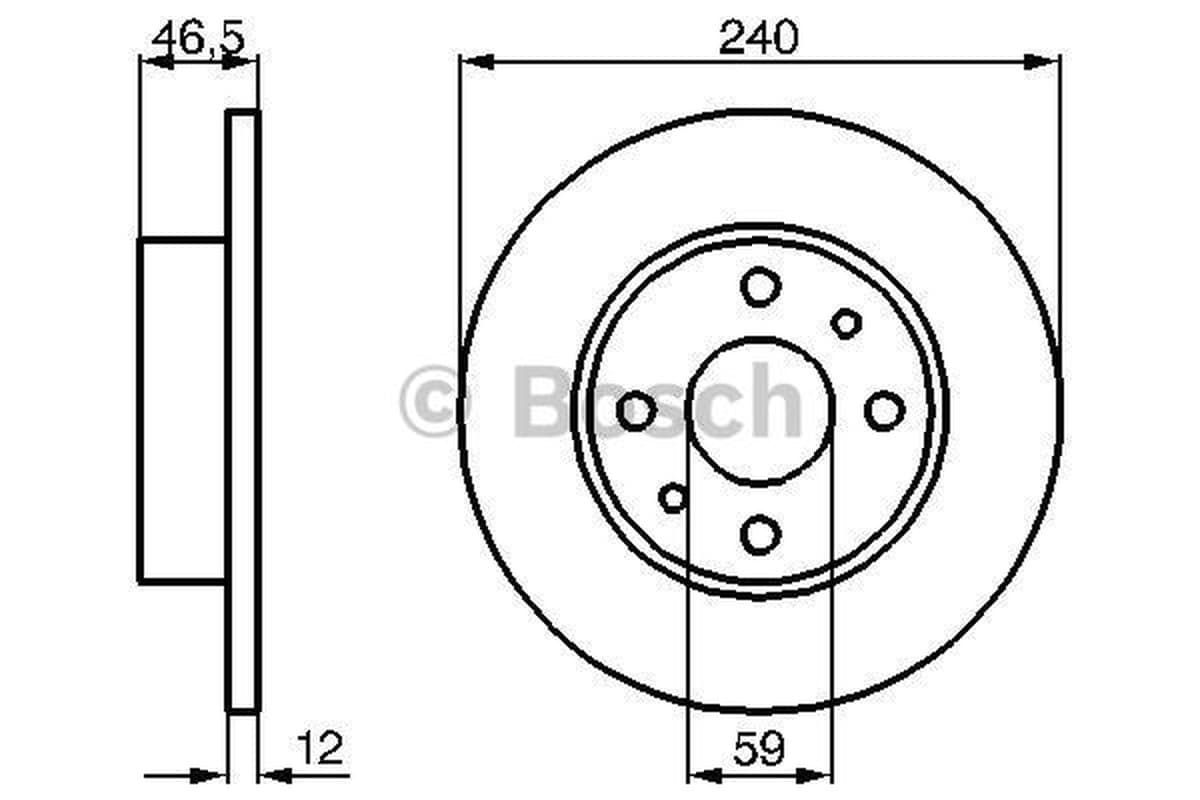 BOSCH Bremsscheibe 0986478353 voll Durchmesser 240,2 Stärke 12 mm 4 Bohrungen