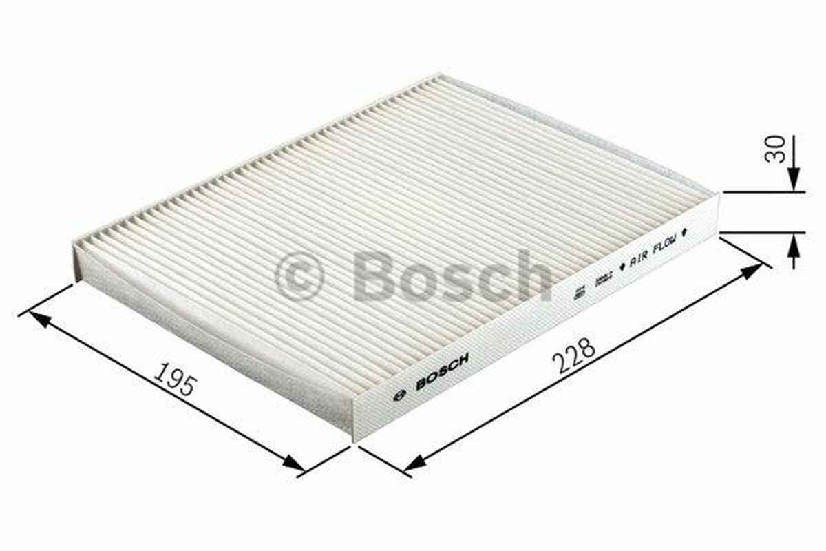BOSCH filtre d'habitacle 1987432069 particules 228x194x30 mm