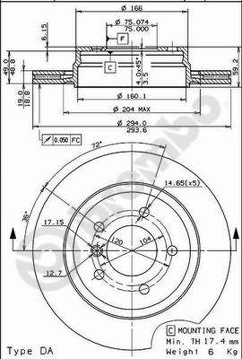 BREMBO Bremsscheibe 09.7702.11 belüftet Durchmesser 294 Stärke 19 mm 5 Bohrungen