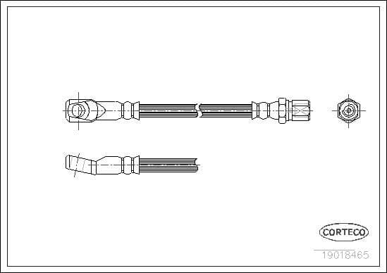 CORTECO Flexible de frein 19018465 durite de frein hydraulique 263 mm arriere